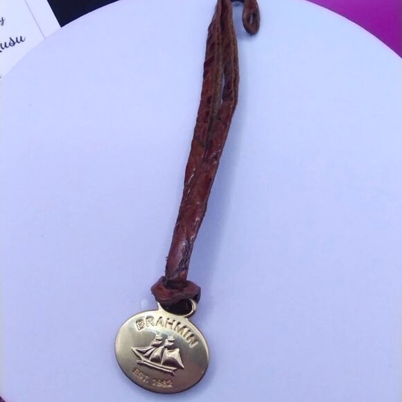 Set of 5 Brahmin Medallions Croc Embossed Leather Hang Tag  FOB - FIRM PRICE - Picture 6 of 8